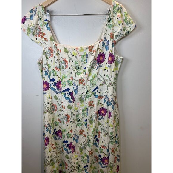 Bagatelle Square Neck Printed Seamed Flare Midi Dress Women’s size XL NWT - Picture 6 of 7
